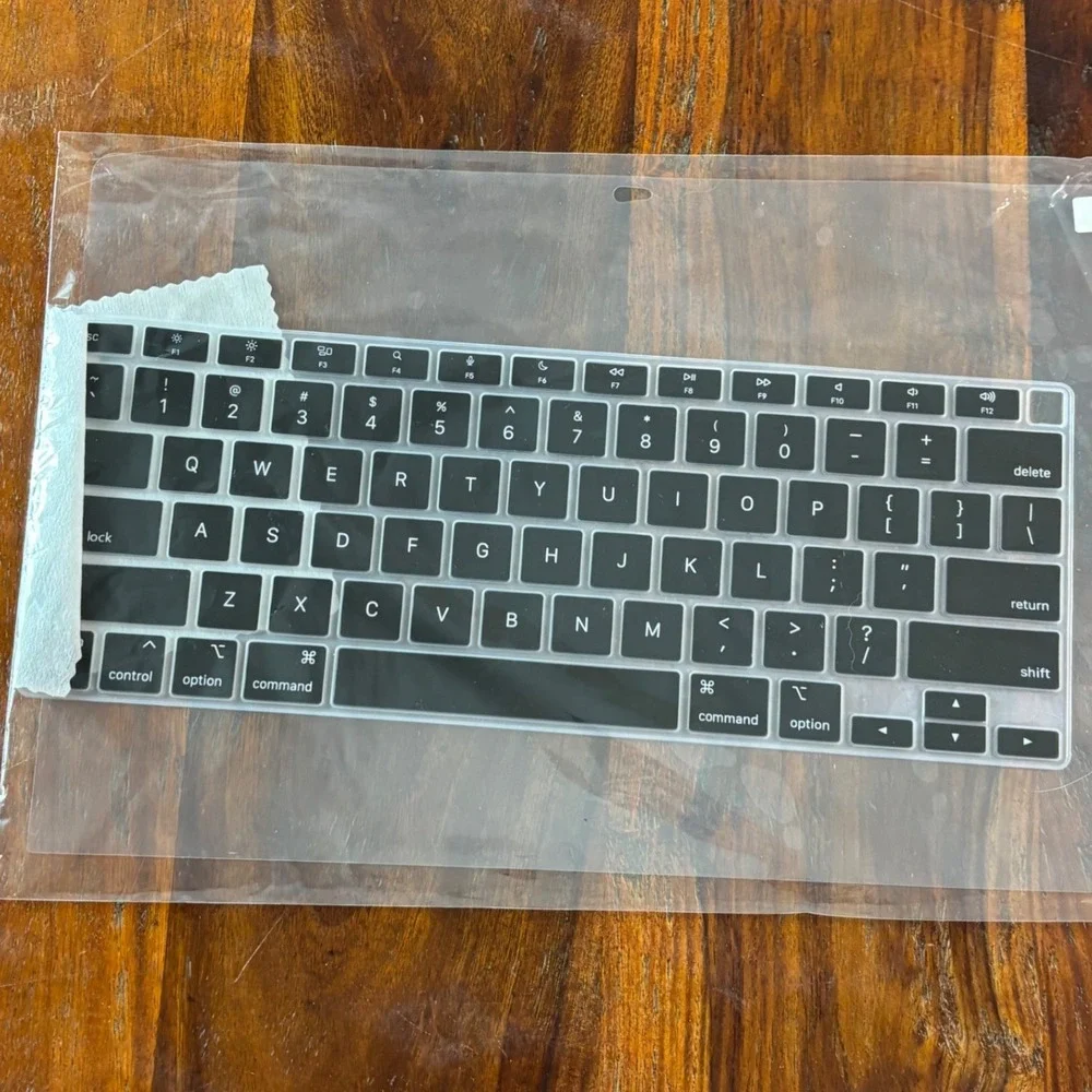 DONGKE Black Silicone Keyboard Cover for MacBook Air 13 Inch 2018-2021 Release